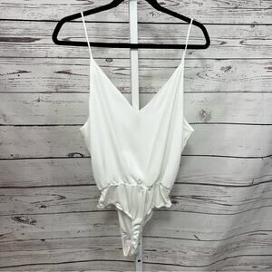 Dina Be White V-Neck Bodysuit XL